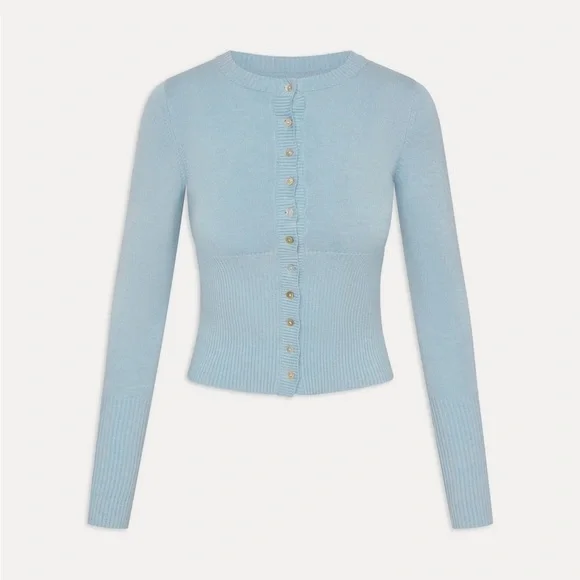 Frankie’s Bikinis Lenon Button Up Knit Sweater - Picture 2 of 4